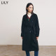 Lily/Lili Woolen Outer Suit New Classic Waist Long Wool Double-sided Woolen Coat Women's Black