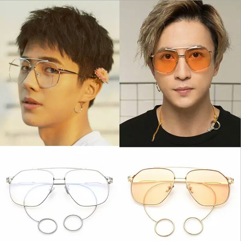 Meng Zikun Xue's humble Liu Hao's milk tea Tongan earring glasses frame Men's tennis red personality sunglasses sunglasses female