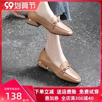 Womens shoes autumn 2021 new women British small leather shoes womens small heel leather soft bottom size 41 a 43 mother shoes