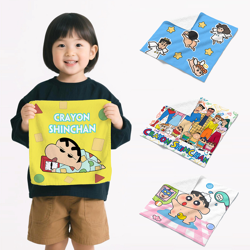 Crayon Shin-Chan Children's Face Towel, Square Towel, Abebe Saliva Towel, Handkerchief, Soft Hand Towel, Non-Pure Cotton