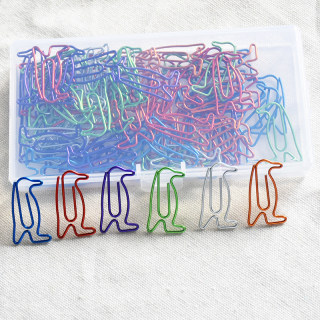 Cute Colorful Animal-Shaped Paper Clips, Thick Metal Bookmarks, Mixed Colors, 80 Pieces/Box