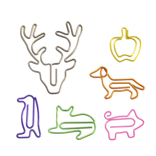 Hot-selling Korean version of creative metal wallet decorative accessories cute shape paper clips colorful cartoon animal paper clips