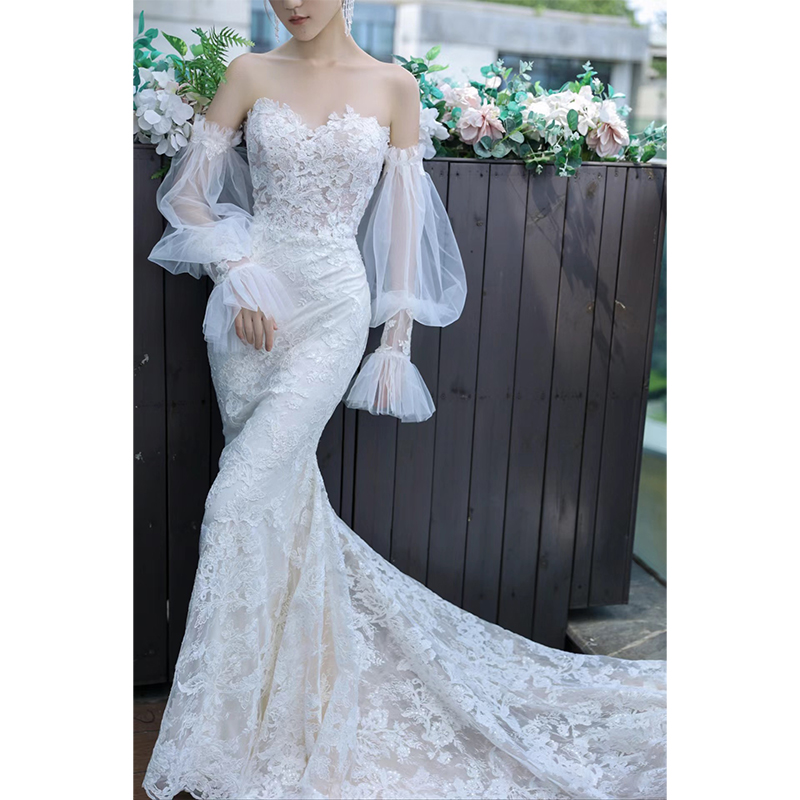 Lace wedding dress, open shoulders,  Lace wedding dress, open shoulders,