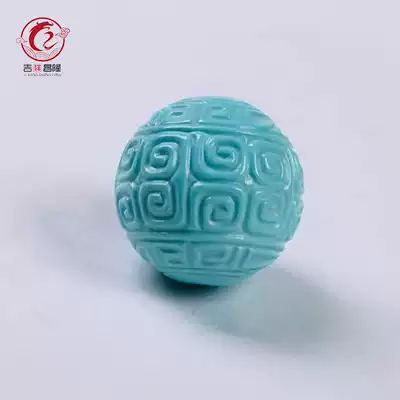 Natural raw ore turquoise backgrain beads Loose beads High porcelain high blue-green moire barrel round beads spacer beads 108 hand string spacer beads