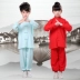 Trẻ em Tai Chi quần áo cotton và lanh phù hợp với nam và nữ đào tạo võ thuật quần áo mẫu giáo Kung Fu biểu diễn ra dịch vụ trang phục biểu diễn thời trang cho bé Trang phục