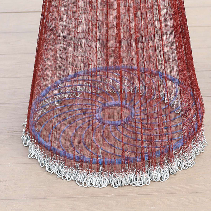 Cast net Disc Large frisbee type fishnet Welded iron chain Hand cast net Cast net Fishing net Hand cast Catch fish artifact Easy to throw