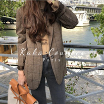 Sandro Moscoloni small blazer 2021 spring new British style retro loose thin suit