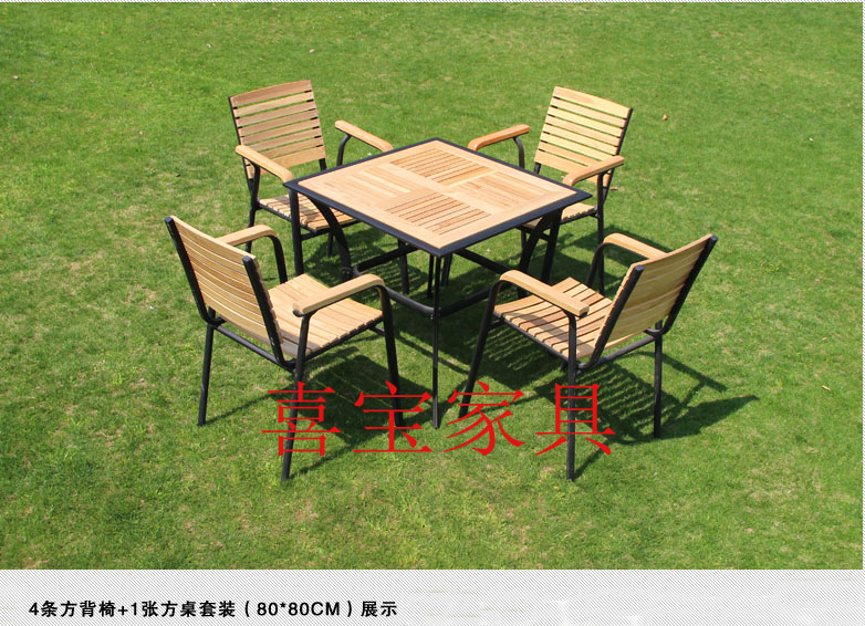 Giải trí ngoài trời bàn ghế gỗ rắn cafe sắt sân nhỏ Bàn vuông nhỏ và ghế mặt trời ô ban công quán trà đồ nội thất - Bàn ghế ngoài trời / sân bàn ghế cà phê ngoài trời