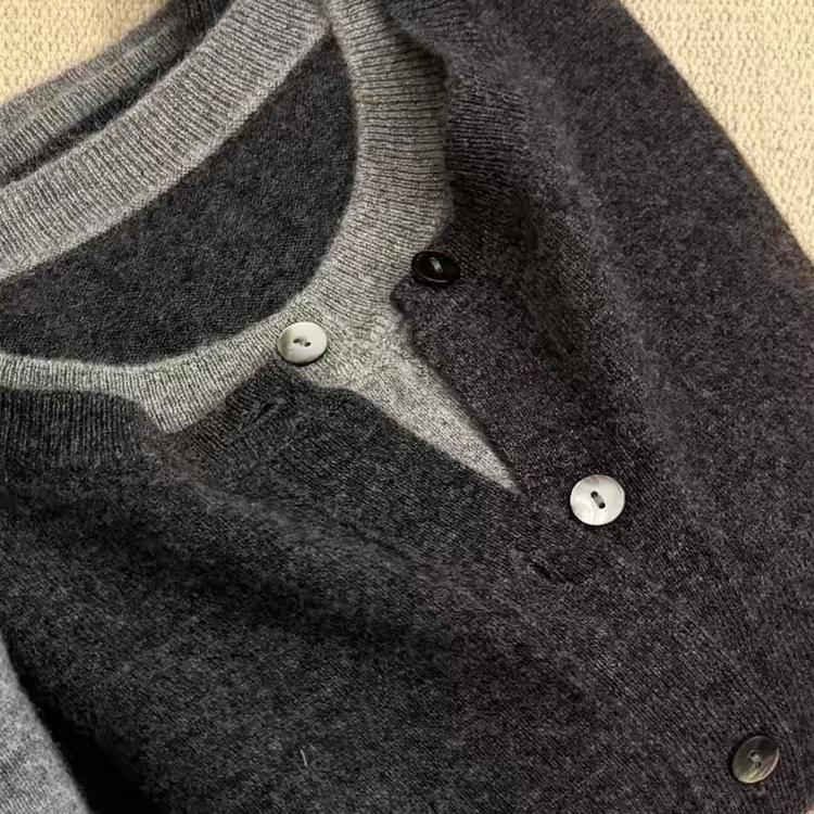 Merino 100% Pure Wool Sweater for Women, Fake Two-Piece Knitted Cardigan, 2026 Autumn and Winter New Style, High-End Sweater Jacket