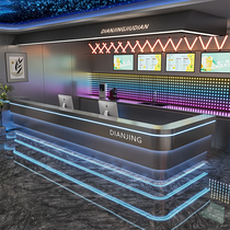 Industrial style billiards hall Internet cafe bar cashier corner trendy dance gym stainless steel front desk reception desk