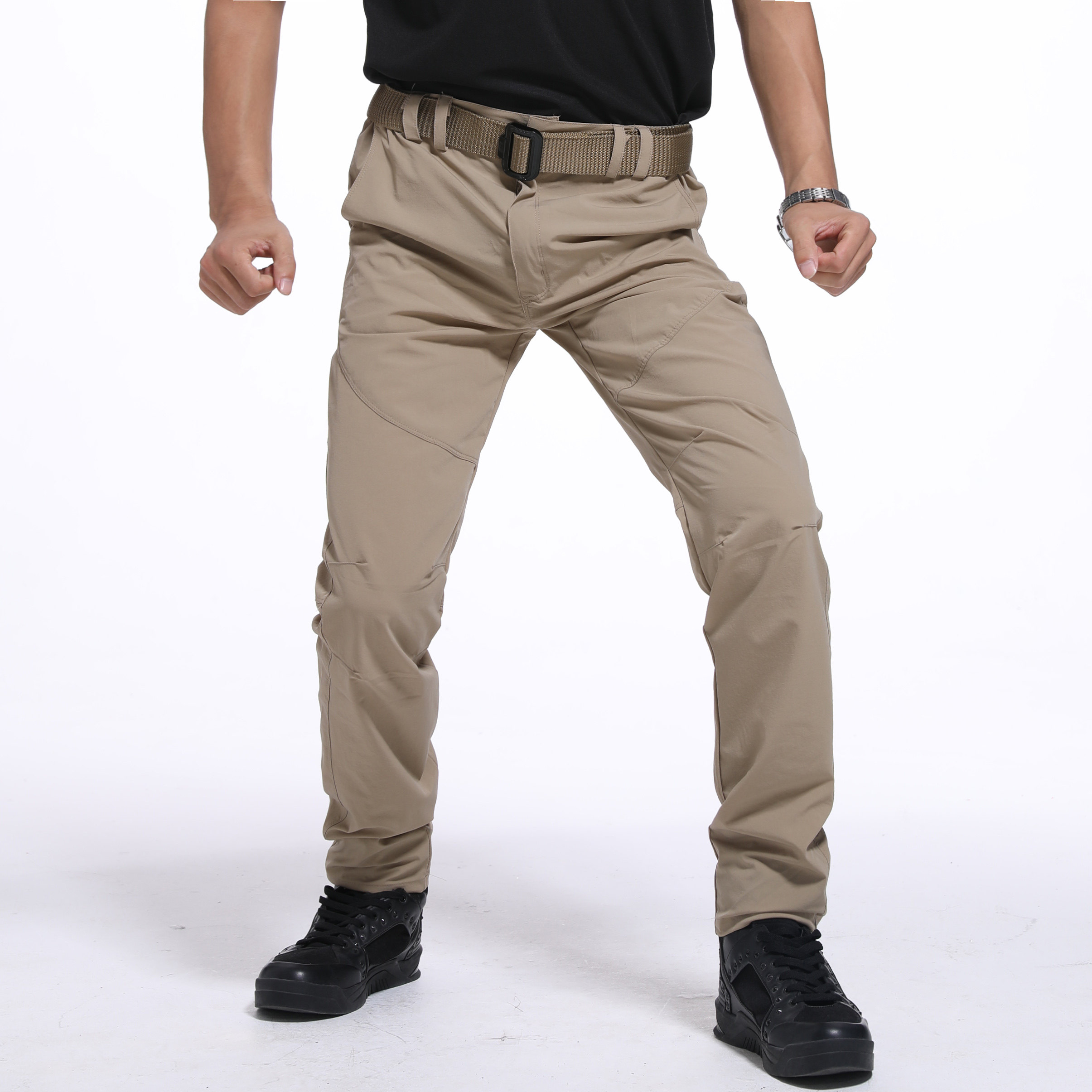 Outdoor quick-drying pants for men and women summer thin trousers elastic charging pants slim-fit breathable large size quick-drying climbing pants for women