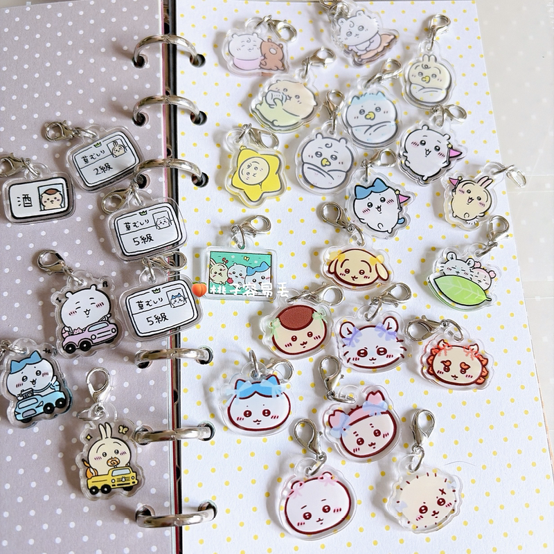 Chiikawa Little Raccoon Usagi Gii Guben Flying Squirrel Chestnut Mini Acrylic Bag Charm Lobster Clasp Decoration