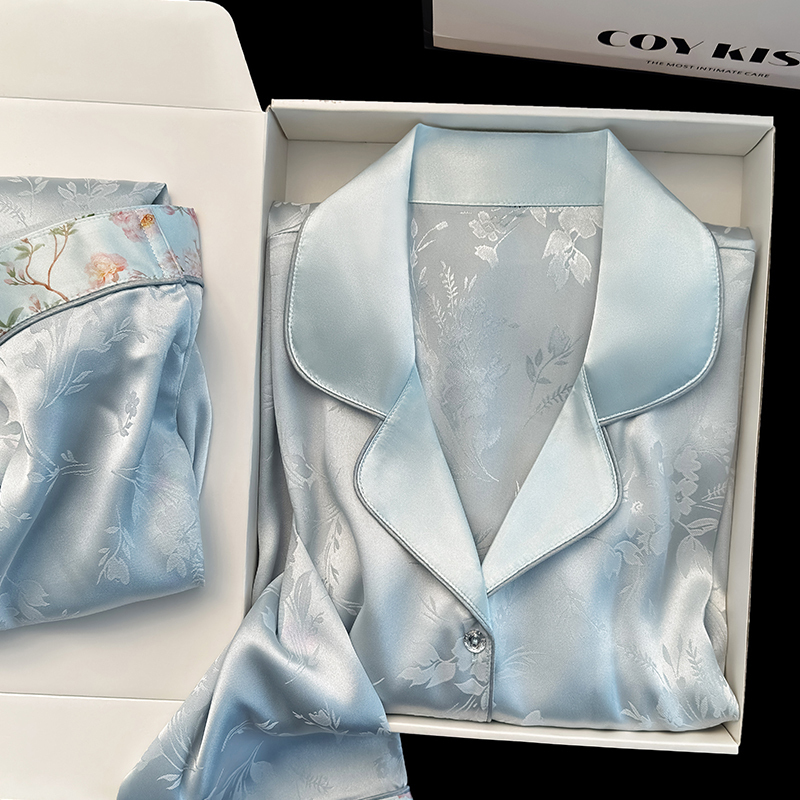 [Mother's Day Top Choice] Silk Pajamas for Women, Chinese Style, High-End Long-Sleeved Loungewear, Gift for Mom's Birthday