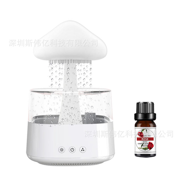 White noise rain humidifier ultrasonic atomization humidification colorful mushroom cloud cloud raindrop night light ເຄື່ອງຫອມລະເຫີຍ