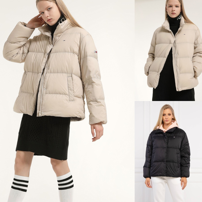 Super Fluffy! Authentic Tommy Women's Korean Version 90% down Lightweight Loose Stand-Up Collar Puffer Jacket down Coat