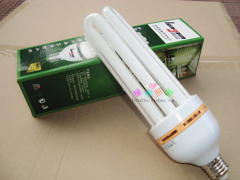 Engineering E27 energy-saving lamp 4U105W straight tube bulb light source three primary color 220V warranty for one year