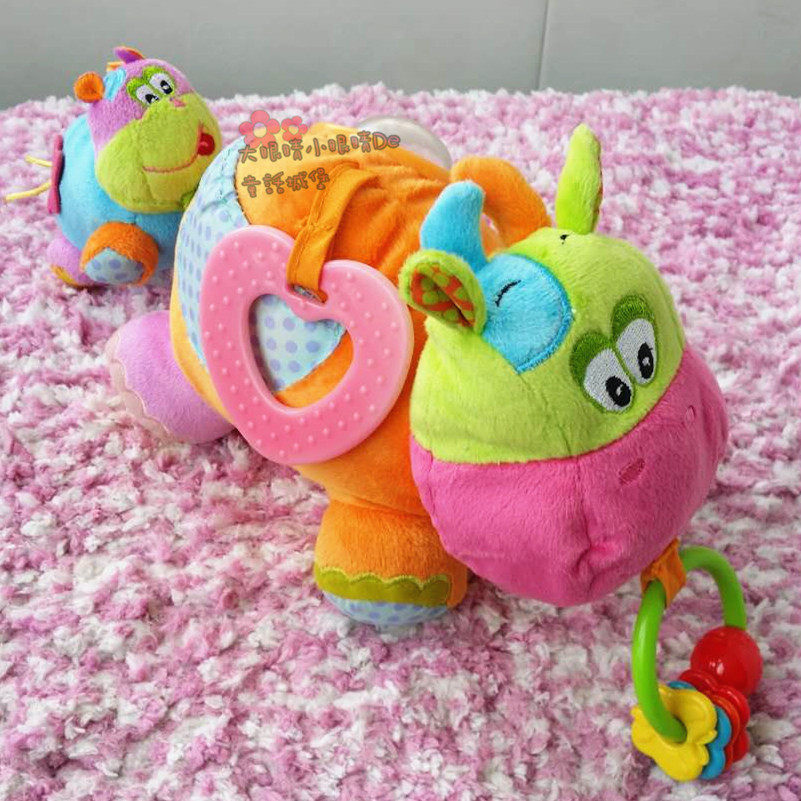 US BIBA TOYS ultra soft material bright mother and son calf dolls rattle rattle safety mirror, etc.