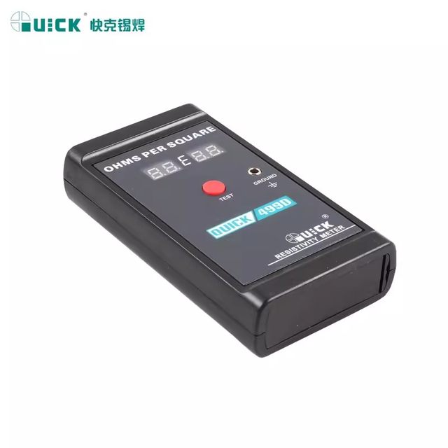Quickke 449D Surface Resistance Tester Digital Plastic Film Carton Anti-Static Table Grounding Impedance Detector
