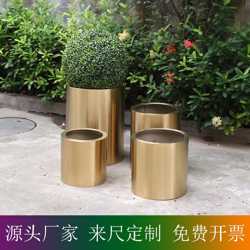 Shop window props Stainless Steel Basin Cylindrical Cylindrical Titanium Gold Beauty Shop Hotel Restaurant pelvic women's clothes shop 