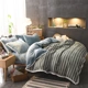 Flannel bốn mảnh giường cotton dày chăn tấm bông nhung san hô nhung mùa thu và mùa đông ấm gói