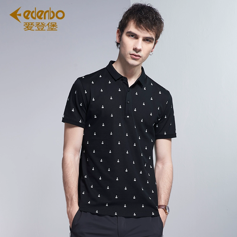 Edenbo / Edenbo nam mùa hè Thời trang mới Áo sơ mi Polo ngắn tay áo thun nam Slim Lapel Polo Áo sơ mi nam - Polo