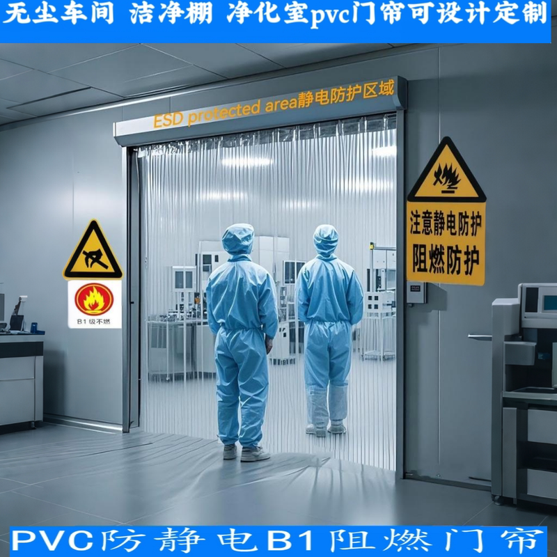 Anti-Static Dust-Free Workshop Transparent Pvc Plastic Soft Door Curtain Factory Workshop Clean Room Purification Room Barrier Soft Curtain