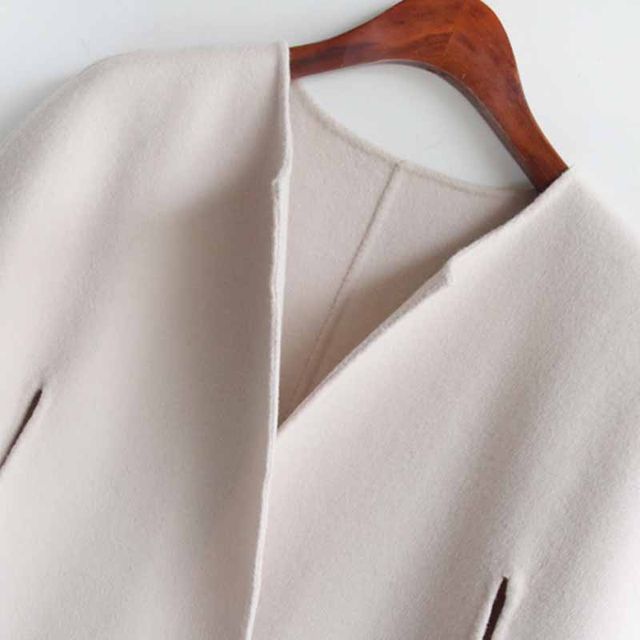 Double-sided cashmere cape coat 2023 autumn and winter new A-line top thickened warm woolen coat for women