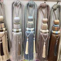 High-end light luxury curtains with tassel straps and hanging balls a pair of ball-tie straps modern living room decoration hanging tassels
