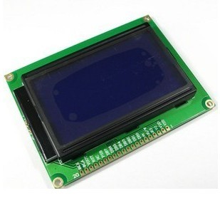 蓝屏 12864 蓝底白字体LCD液晶屏 5V 带中文字库 带背光 ST7920