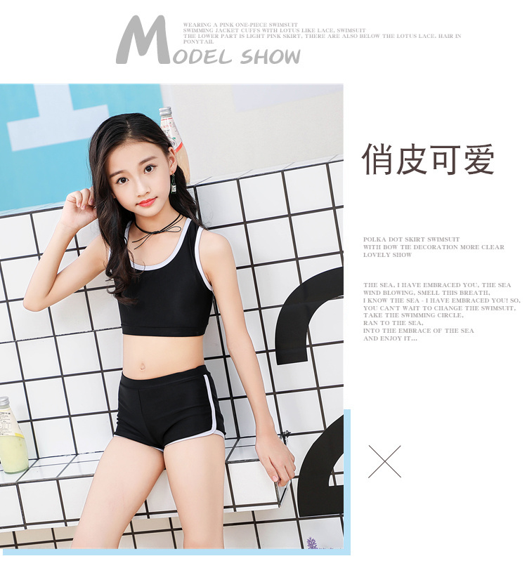 Đồ bơi trẻ em mới cho bé gái Bộ đồ bơi bikini chia đôi căn hộ lớn và vừa - Bộ đồ bơi của Kid đồ bơi be gái 8 tuổi