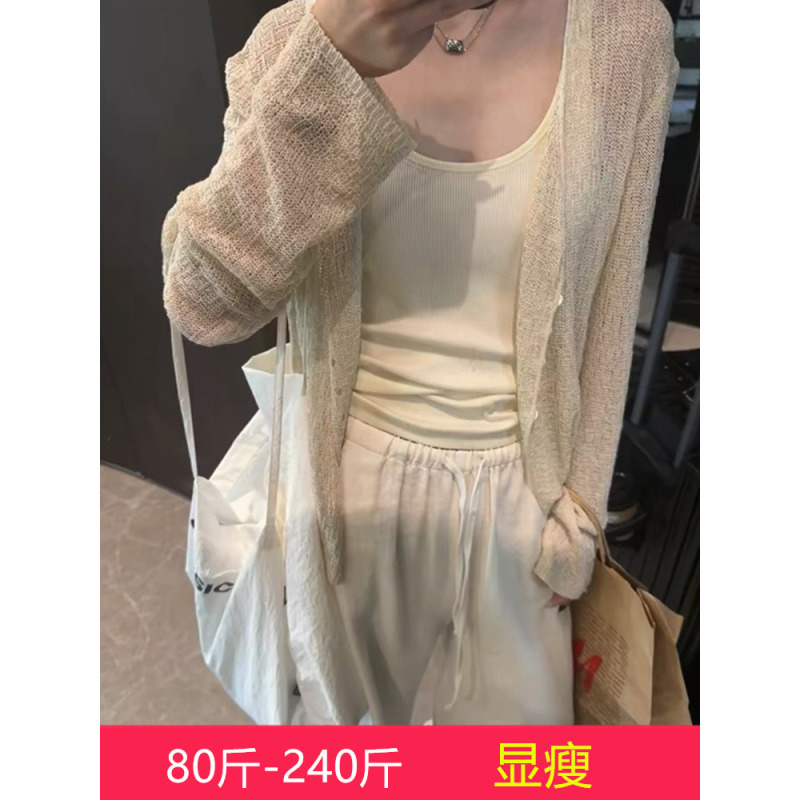 Plus Size Women's Cardigan Jacket 2026 Spring and Summer Ice Silk Knitwear Outerwear Air Conditioning Shawl Sun Protection Clothing Plus Size Women's Cardigan Jacket 2026 Spring and Summer Ice Silk Knitwear Outerwear Air Conditioning Shawl Sun Protection Clothing