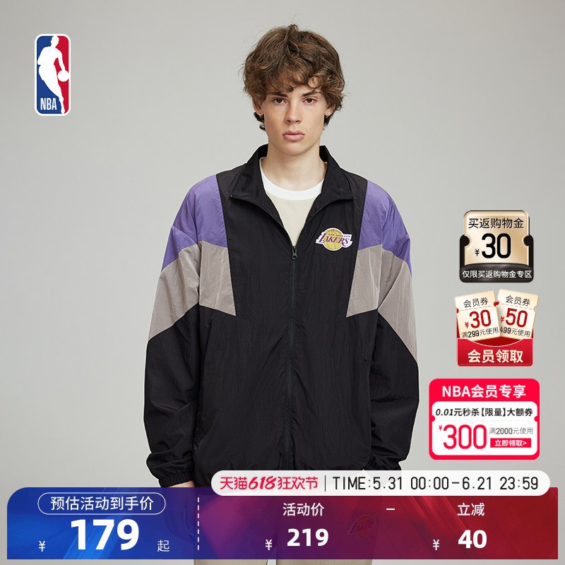 Nba Official Warriors/Lakers Men's and Women's Couple Jackets Long-Sleeved Tops Outdoor Sports Spring Windproof Jackets High Collar