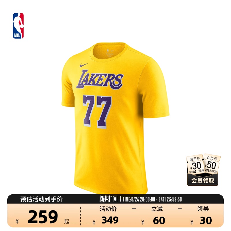 Nba Official Nike Men's Los Angeles Lakers Luka Doncic Sw Fan Edition Short-Sleeved T-Shirt Nba Official Nike Men's Los Angeles Lakers Luka Doncic Sw Fan Edition Short-Sleeved T-Shirt