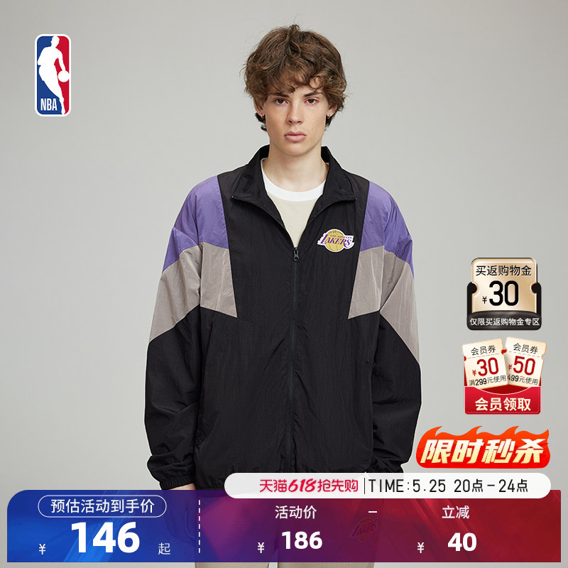 Nba Official Warriors/Lakers Men's and Women's Couple's Long-Sleeved Jackets Outdoor Sports Spring Windproof Jacket High Collar