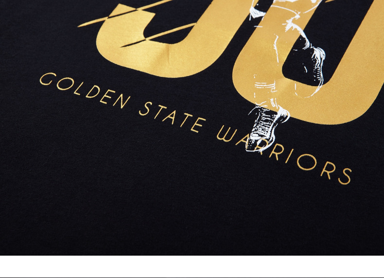 NBA Warriors Curry Player Black Gold Series In Áo thun thể thao tay ngắn nam áo phông lining