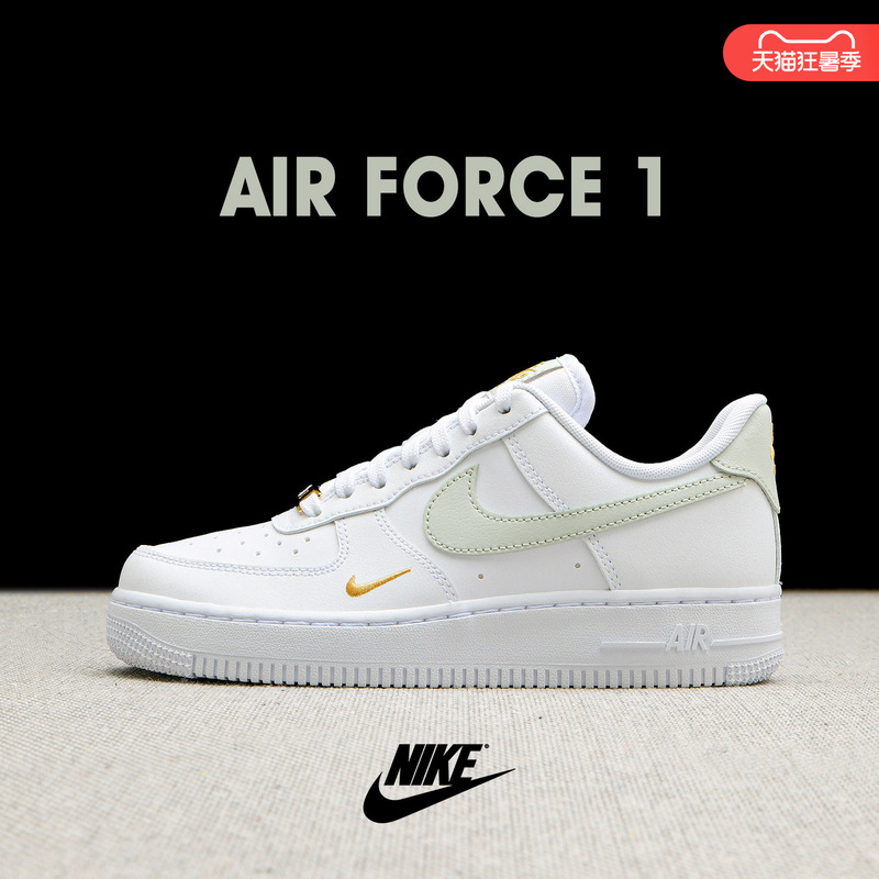Nike Air Force 1 Women's Shoes Embroidered Small Hook Gray and White Sports Casual Sneakers Nike Af1 Cz0270-106