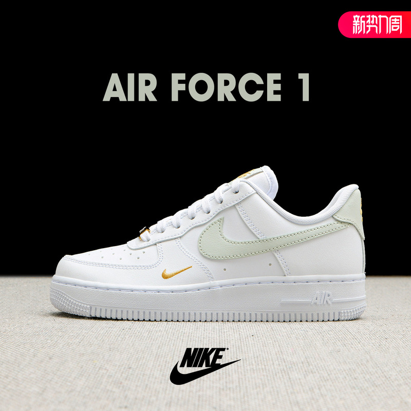 Nike Air Force 1 Women's Shoes Embroidered Small Hook Gray and White Sports Casual Sneakers Nike Af1 Cz0270-106