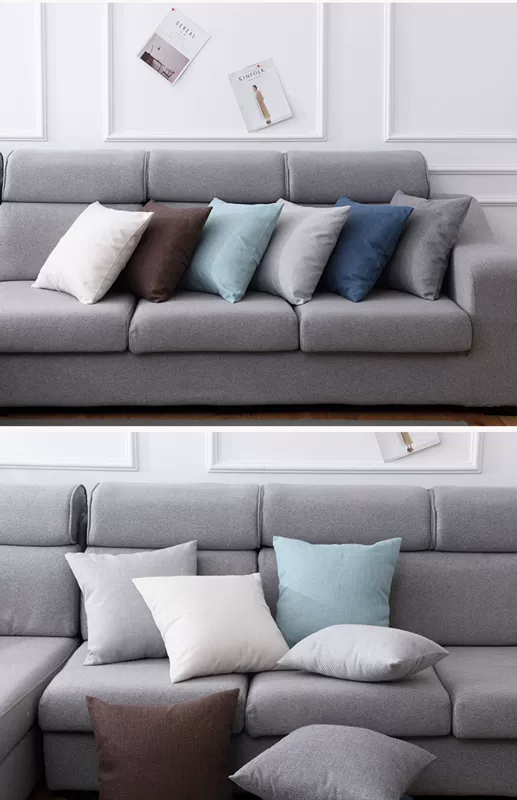 Vải lanh màu phòng khách gối sofa gối gối đệm ghế đệm lưng xe gối gối tùy chỉnh - Trở lại đệm / Bolsters