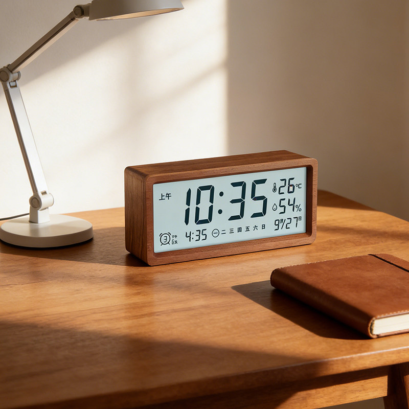 【Ingenious Solid Wood】Smart Alarm Clock 2026 New Model Simple Clock Desktop Ornament Clock Bedroom Table Clock