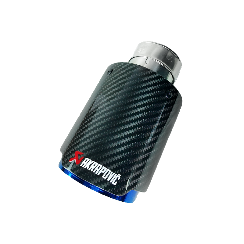 spot sale car exhaust pipe modified AK Scorpio card carbon fiber tail throat twill bright blue plated mouth tail mouth