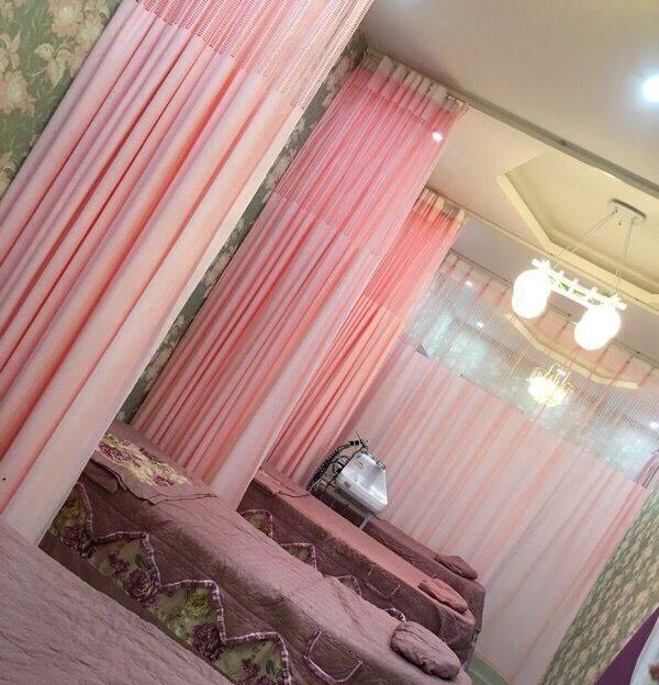 Partition window bedroom decoration fabric curtain curtain curtain pink milk tea shop blocking corridor beauty salon bedroom