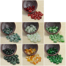 Jade loose beads oval beads handmade DIY necklace bracelet beaded accessories jade jewelry material accessories beads