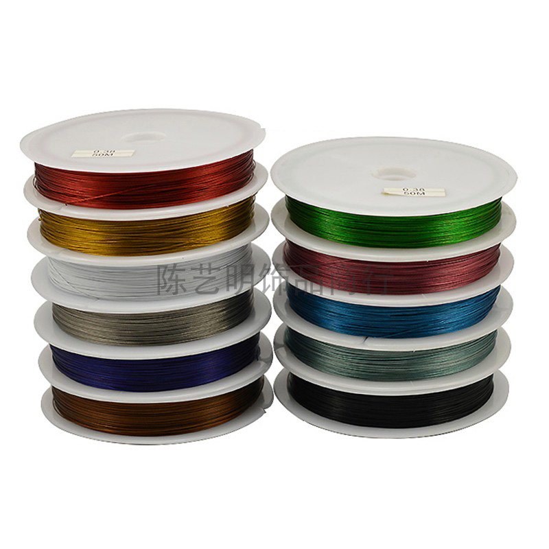 Steel wire Stainless steel wire Tee Crochet Crystal Agate Jewelry wear lead DIY jewelry Bracelet Necklace cord