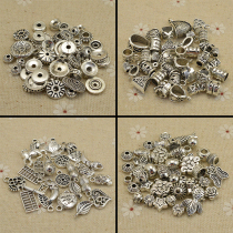 Mixed Tibetan silver handmade jewelry accessories DIY torso spacer bead pendant ring semi-finished string bracelet necklace