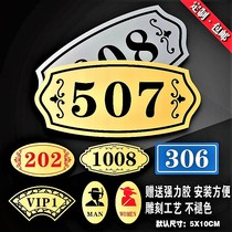 Two-color plate engraving Digital floor card Department card Hotel office room house number Custom number card Household