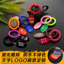  Malatang number plate clip key bracelet Hand ring Digital number plate storage card Sauna bathing hand card customization