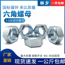 4 8 Galvanized nut M4M5M6M8M10M12M14M16M20M22M24M30 Hexagon nut Screw nut