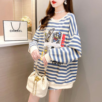 Pregnancy Woman Dress Autumn Winter Clothing Fashion style Warm Blouse Women Out Striped Long Sleeve Plus Suede Thickened Pure Cotton Pregnant Womens Clothing