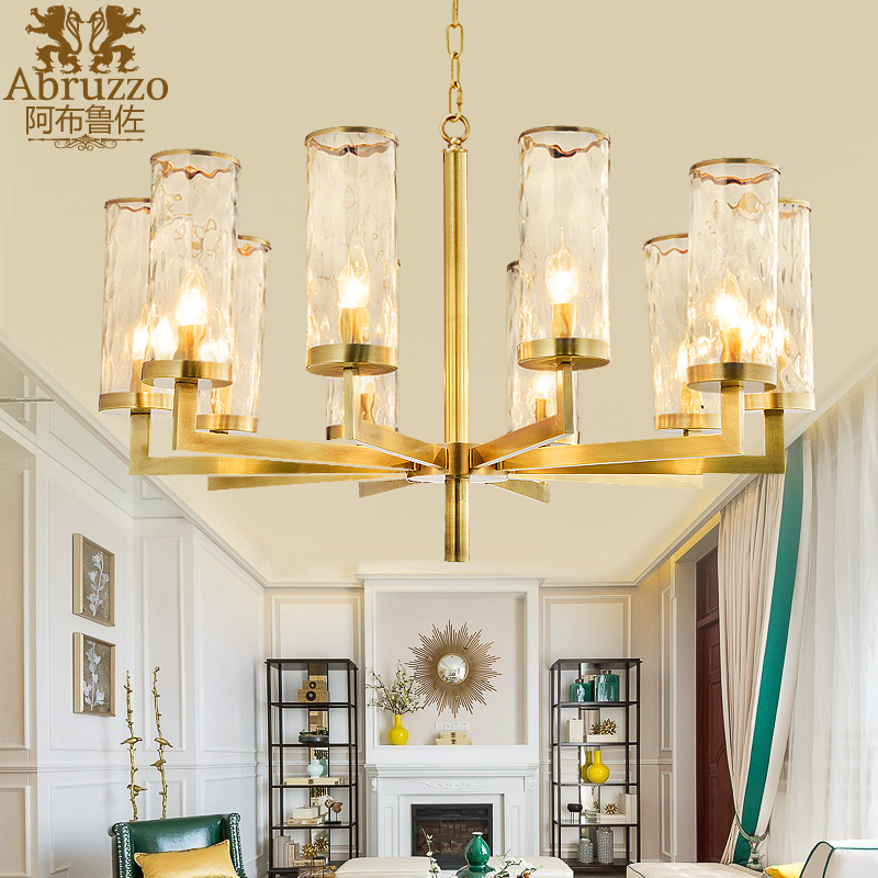 Nordic post-modern all-copper art chandelier light luxury simple creative living room lamps designer model room club lamp