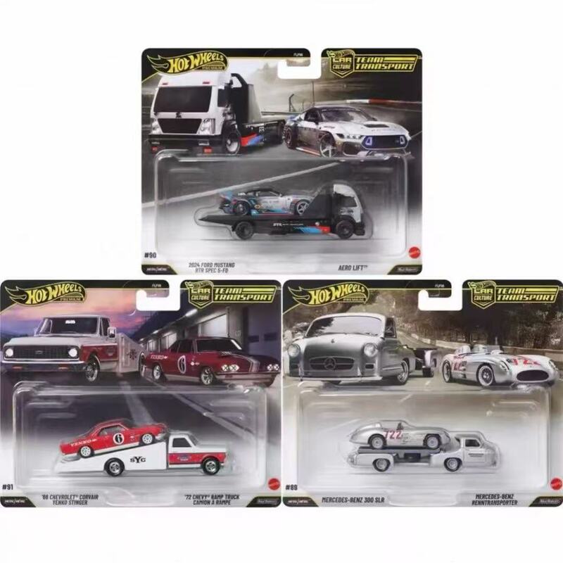 Hot Wheels Transport Fleet Series Mercedes-Benz Gulf Lancia Iron Base Rubber Tire Collectible Car Model Flf56